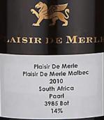 普萊斯酒莊馬爾貝克紅葡萄酒(Plaisir de Merle Malbec, Paarl, South Africa)