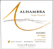 四月莊園阿蘭布拉單一園珍藏馬爾貝克干紅葡萄酒(Finca Abril Alhambra Single Vineyard Reserva Malbec, La Consulta, Argentina)