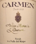 卡門釀酒師珍藏西拉干紅葡萄酒(Carmen Winemaker's Reserve Syrah, Maipo Valley, Chile)