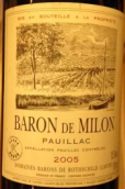 羅斯柴爾德男爵米隆男爵干紅葡萄酒(Barons de Rothschild (Lafite) Baron de Milon, Pauillac, France)