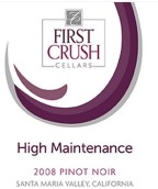 心動(dòng)難保養(yǎng)黑皮諾干紅葡萄酒(First Crush High Maintenance Pinot Noir, Santa Maria Valley, USA)