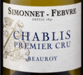 西蒙尼酒莊博瑞（夏布利一級(jí)園）白葡萄酒(Simonnet-Febvre Beauroy, Chablis Premier Cru, France)