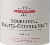 阿尚博德酒莊（上夜丘）紅葡萄酒(J&J Archambaud Bourgogne Hautes Cotes de Nuits, Cotes de Nuits,, France)