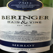 貝靈哲酒莊主藤梅洛紅葡萄酒(Beringer Main & Vine Merlot, California, USA)