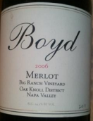 博伊德家族酒莊大牧場園梅洛干紅葡萄酒(Boyd Family Vineyard Big Ranch Vineyard Merlot, Oak Knoll District, USA)