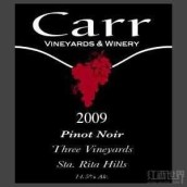 凱爾第三園黑皮諾干紅葡萄酒(Carr Vineyards & Winery Three Vineyards Pinot Noir, Sta. Rita Hills, USA)