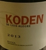 路易斯·阿莱格酒庄科登红葡萄酒(Bodegas Luis Alegre Koden, Rioja, Spain)