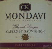 C K Mondavi Family Vineyards Wildcreek Canyon Cabernet Sauvignon, California, USA