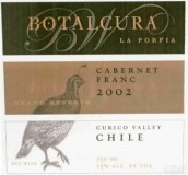 博塔卡拉波菲亞頂級(jí)珍藏品麗珠干紅葡萄酒(Botalcura La Porfia Gran Reserva Cabernet Franc, Curico Valley, Chile)