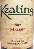 奇汀酒莊馬爾貝克干紅葡萄酒(Keating Malbec, Rockpile, USA)