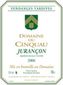 ?？暇魄f遲摘甜白葡萄酒(Domaine du Cinquau Vendanges Tardives, Jurancon, France)