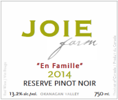 喜悅酒莊珍藏黑皮諾干紅葡萄酒(Joie Farm Reserve Pinot Noir, Okanagan Valley, Canada)