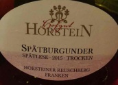 霍夫古特酒莊霍斯坦黑皮諾晚收紅葡萄酒(Weingut Hofgut Horstein Spatburgunder Spatlese Trocken, Franken, Germany)