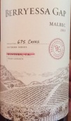 貝耶莎蓋普馬爾貝克干紅葡萄酒(Berryessa Gap Malbec, Yolo County, USA)