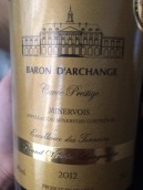 阿尔汉格斯男爵特酿珍藏红葡萄酒(Baron D’Archange Cuvee Prestige, Minervois, France)