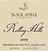 黑腳踝綿延山丘系列梅洛混釀干紅葡萄酒(Black Ankle Rolling Hills Merlot, Maryland, USA)