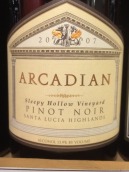 田園酒莊斷頭谷黑皮諾干紅葡萄酒(Arcadian Winery Sleepy Hollow Vineyard Pinot Noir, Lompoc, USA)