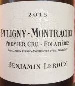 本杰明·勒胡酒莊富樂迪雷（普里尼-蒙哈榭一級園）白葡萄酒(Benjamin Leroux Folatieres, Puligny-Montrachet 1er Cru, France)