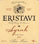 艾利斯塔維西拉干紅葡萄酒(Eristavi Winery Syrah, California, USA)