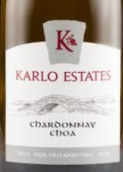 卡羅酒莊霞多麗干白葡萄酒(Karlo Estate Chardonnay CHOA, Prince Edward County, Canada)