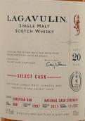 樂加維林20年單一麥芽蘇格蘭威士忌(Lagavulin Aged 20 Years Single Malt Scotch Whisky, Islay, Scotland)