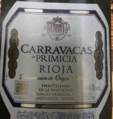 卡薩普利米西亞酒莊卡拉瓦卡斯德普里米西亞紅葡萄酒(Bodegas Casa Primicia Carravacas de Primicia Tinto, Rioja DOCa, Spain)