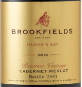 布魯克菲爾茲珍藏年份赤霞珠梅洛干紅葡萄酒(Brookfields Reserve Vintage Cabernet Sauvignon Merlot, Hawke's Bay, New Zealand)