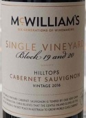 麥克威廉酒莊單一19及20赤霞珠紅葡萄酒(McWilliam's Single Vineyard Blocks 19 and 20 Cabernet Sauvignon, Hilltops, Australia)