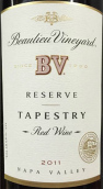 璞立酒莊BV織錦珍藏紅葡萄酒(Beaulieu Vineyard BV Reserve Tapestry, Napa Valley, USA)