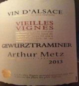 阿瑟·梅茨老藤瓊瑤漿干白葡萄酒(Arthur Metz Vieilles Vignes Gewurztraminer, Alsace, France)