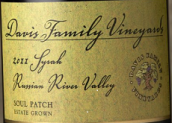 戴維斯酒莊西拉干紅葡萄酒(Davis Family Vineyards Syrah, Russian River Valley, USA)