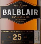 巴布萊爾25年單一麥芽威士忌(Balblair 25 Year Old Single Malt Scotch Whisky, Highlands, Scotland)