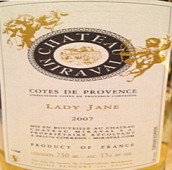 米拉沃簡(jiǎn)小姐干白葡萄酒(Chateau Miraval Lady Jane, Cotes de Provence, France)