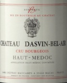 達(dá)文貝爾酒莊紅葡萄酒(Chateau Dasvin Bel Air, Haut-Medoc, France)