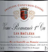 菲隆布魯利園（沃恩羅曼尼一級(jí)園）紅葡萄酒(Francois Confuron-Gindre Les Brulees, Vosne-Romanee Premier Cru, France)