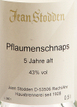 瓊施托登梅子白蘭地(Jean Stodden Pflaumenschnaps, Ahr, Germany)