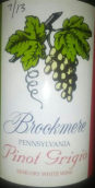 布魯克米爾酒莊灰皮諾白葡萄酒(Brookmere Winery Pinot Grigio, Pennsylvania, USA)