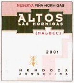 霍米伽珍藏馬爾貝克干紅葡萄酒(Altos Las Hormigas Malbec Reserva, Mendoza, Argentina)