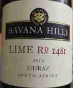 哈瓦那山酒莊1048號石灰路設(shè)拉子紅葡萄酒(Havana Hills Lime Road No.1481 Shiraz, Tygerberg, South Africa)