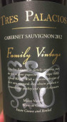 特雷斯帕拉西奧家族年份赤霞珠干紅葡萄酒(Tres Palacios Family Vintage Cabernet Sauvignon, Maipo Valley, Chile)