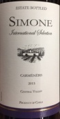 西蒙國(guó)際酒莊國(guó)際甄選佳美娜干紅葡萄酒(Simone International Selection Carmenere, Central Valley, Chile)