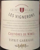 圣伊萊爾·多齊蘭酒莊加里格精神紅葡萄酒(Les Vignerons de St.Hilaire d'Ozilhan Esprit Garrigue, Costieres de Nimes, France)