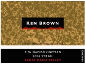 肯布朗比恩納西多園西拉干紅葡萄酒(Ken Brown Bien Nacido Vineyard Syrah, Santa Maria Valley, USA)