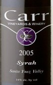 凱爾三溪園西拉干紅葡萄酒(Carr Vineyards & Winery Three Creek Vineyard Syrah, Sta. Rita Hills, USA)