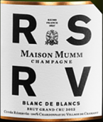 瑪姆RSRV特級(jí)園白中白天然干型香檳(G.H. Mumm RSRV Grand Cru Blanc de Blancs Brut, Champagne, France)