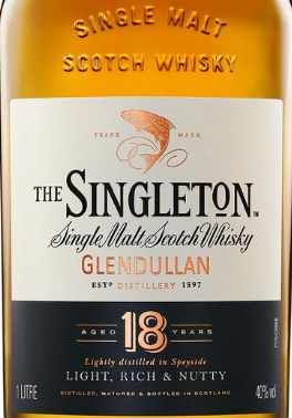 The Singleton Of Glendullan Aged 18 Years Single Malt Scotch