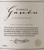 嘎貢酒莊加斯肯家族霞多麗白葡萄酒(Bodegas Escorihuela Gascon Familia Gascon Chardonnay, Mendoza, Argentina)