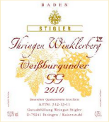 施蒂格勒依瑞恩溫克樂堡特級葡萄園白皮諾干白葡萄酒(Weingut Stigler Ihringen Winklerberg Weissburgunder GG trocken, Baden, Germany)