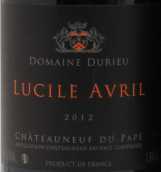 度繡酒莊盧西爾艾弗爾紅葡萄酒(Domaine Durieu Lucile Avril, Chateauneuf-du-Pape, France)