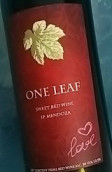 一葉堡甜紅葡萄酒(One Leaf Sweet Red, Mendoza, Argentina)